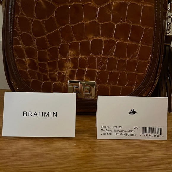 Brahmin Mini Sonny in Tan Gustavo Saddle Bag crossbody bag - Picture 5 of 5